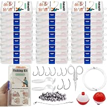 Compact Mini Fishing Kits Bulk Emergency Survival Fishing Tackle Kits with Case for Beginners, Outdoor Operation, Shoebox Stocking Stuffer for Kids