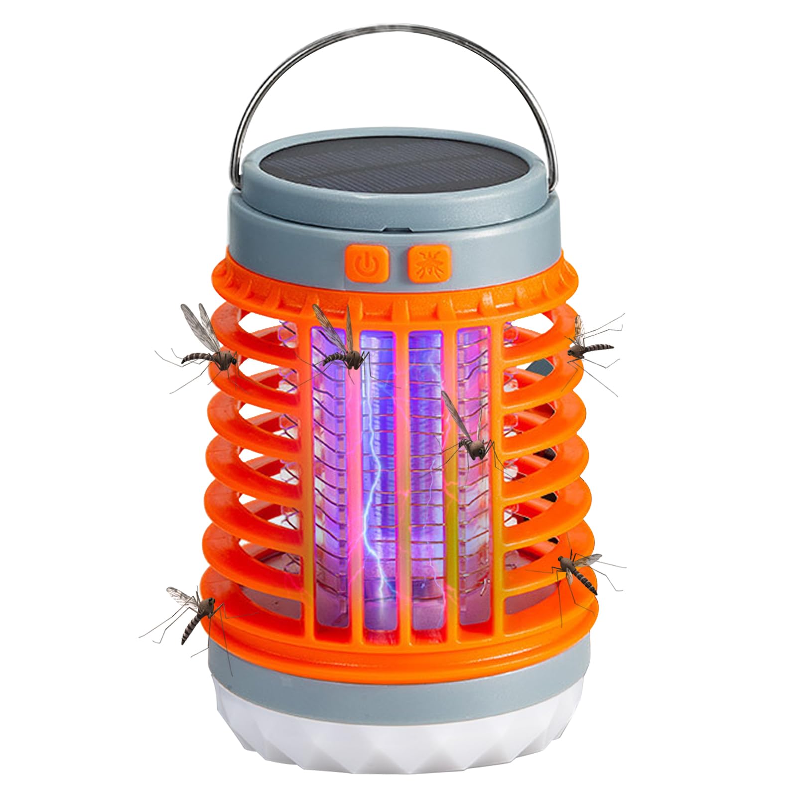 Mozz Guard Mosquito Zapper,Buzzbug Mosquito Killer,Mosquitoes Zapper, Bedbugs Heater,USB Charging Waterproof Mosquitoes Zapper For Indoor Outdoor,Home Low Noise (Solar Powered Charging Orange)