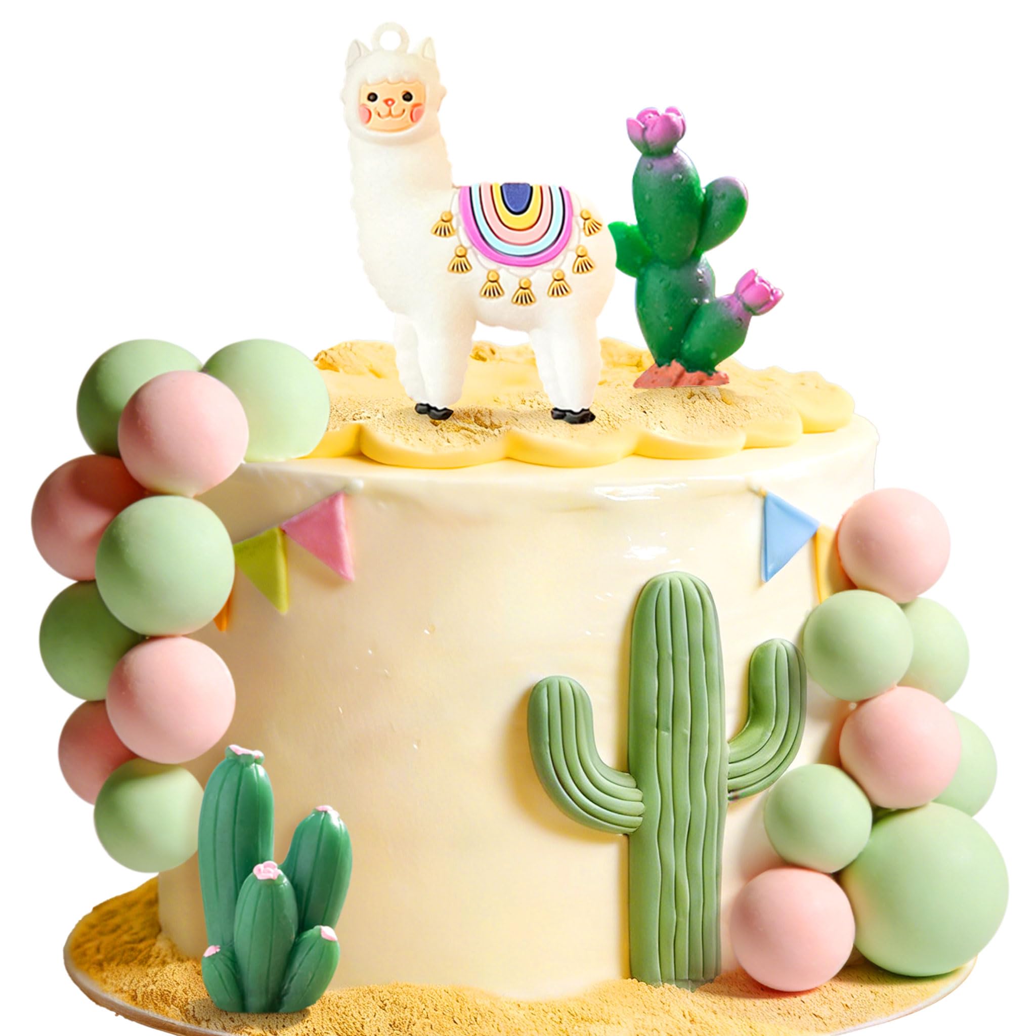 Llama Cactus Alpaca Cactus Cake Topper Decorations for Mexican Fiesta Birthday Baby Shower Cinco De Mayo Party Supplies - Image 7