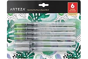ARTEZA Water Brushes: 6Pcs Self-Moistening Pen Set