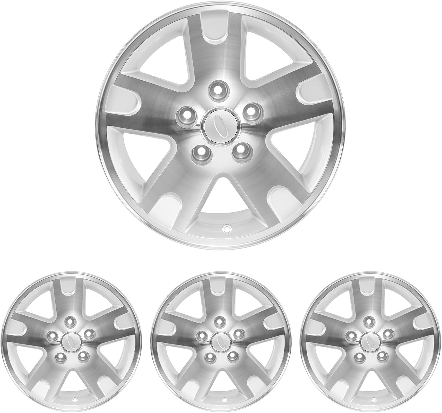 17inch New Aluminum Alloy Wheel Rim for Ford F150-3466 2002-2003 17x7.5" Machined Sliver Replacement Rims Set of 4