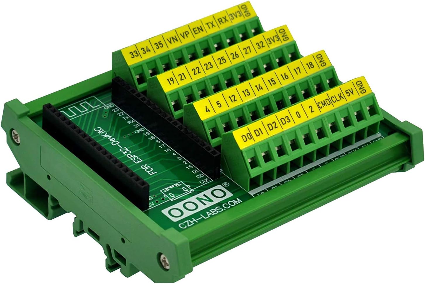 DIN Rail Mount Screw Terminal Block Breakout Module Board for ESP32