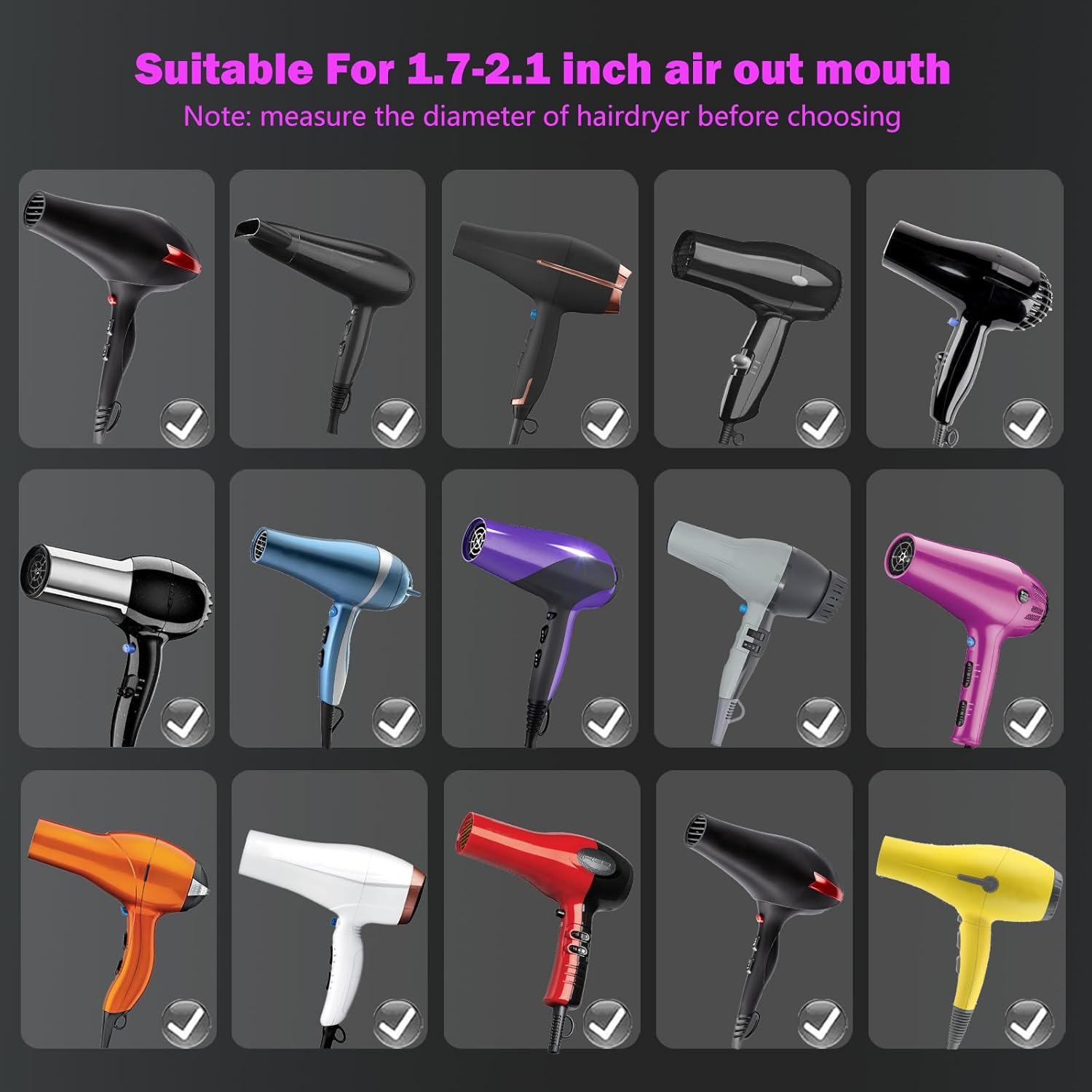 調節可能なヘアディフューザー(ピンク)