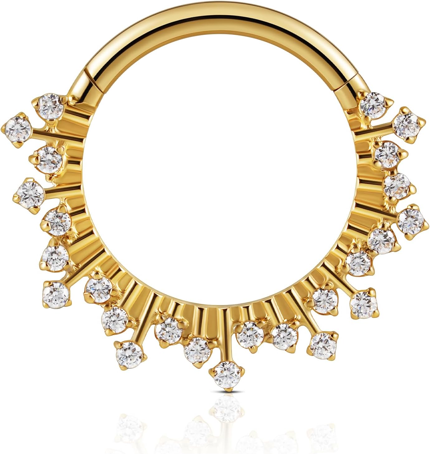 FINE4U ASTM F136 Titanium Nose Ring Hoop 16G 8mm, Daith Septum Cartilage Piercing Jewelry