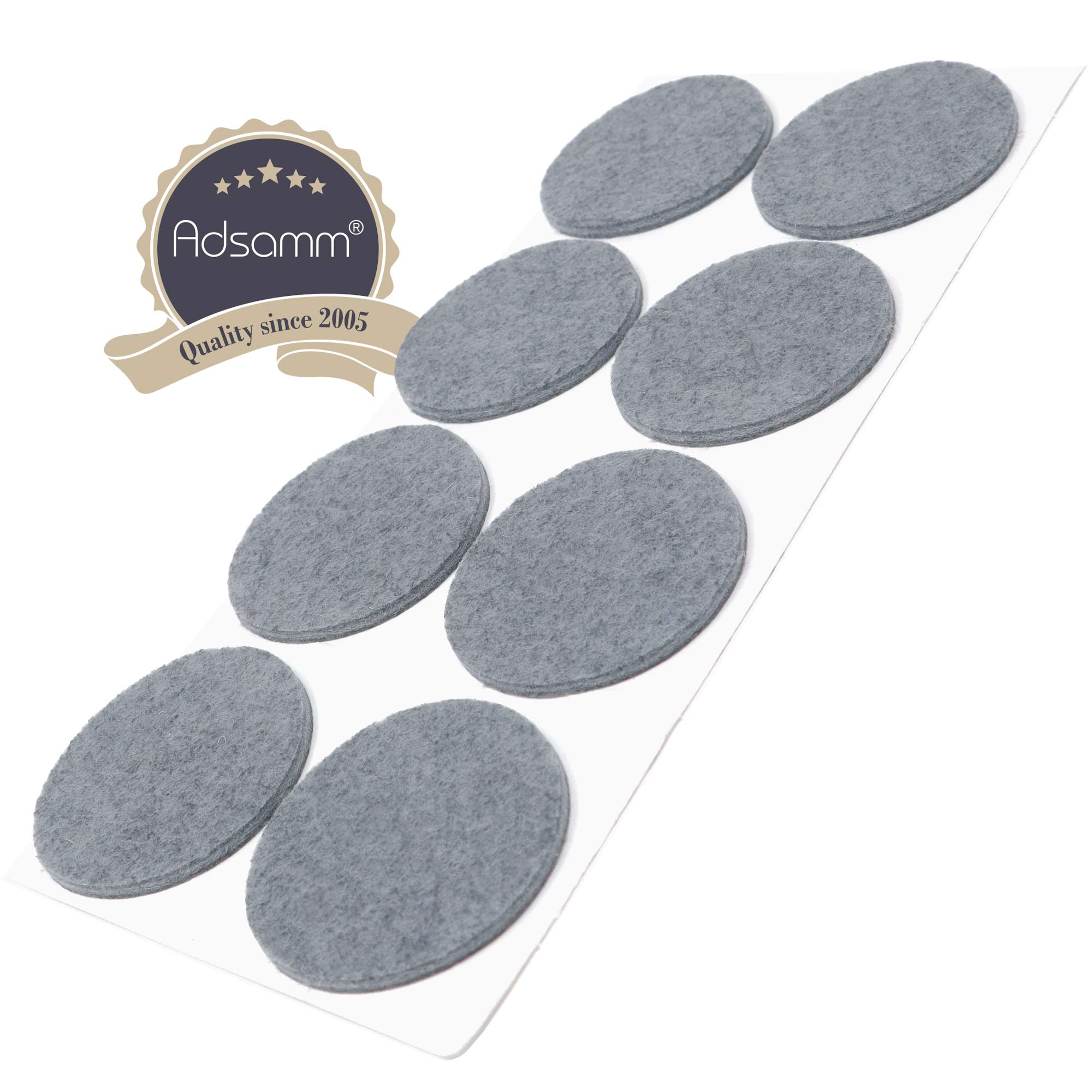 150 X Patins En Feutre / 22 Mm / Gris / Rond / 3,5 Mm