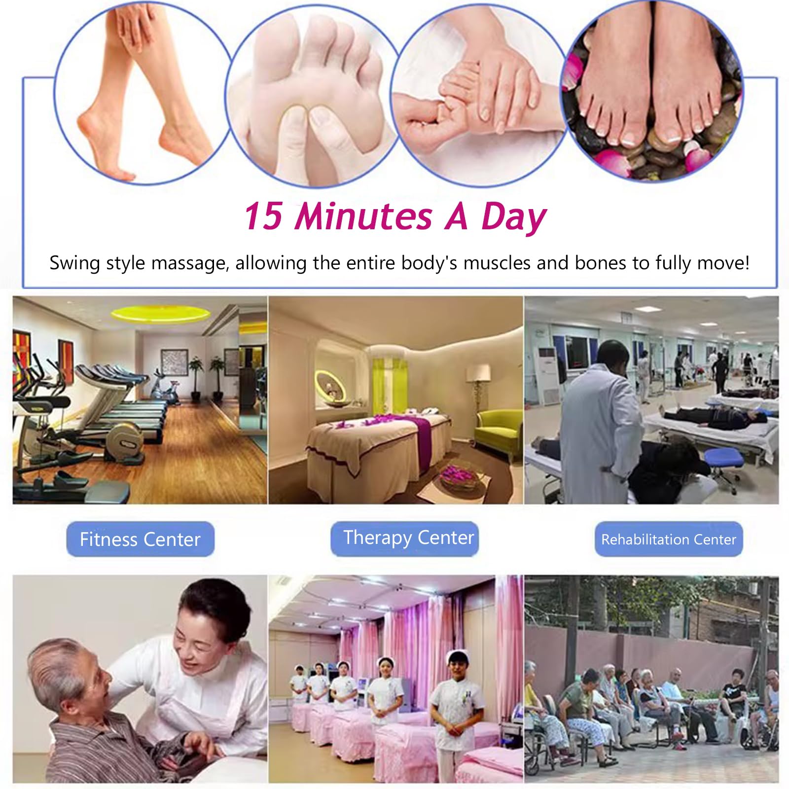 Masseur oscillant, exercice de pied de 10 vitesses avec minuterie, dispositif de thérapie cinétique électrique portable pour la circulation sanguine et la relaxation musculaire, équipement de remise e