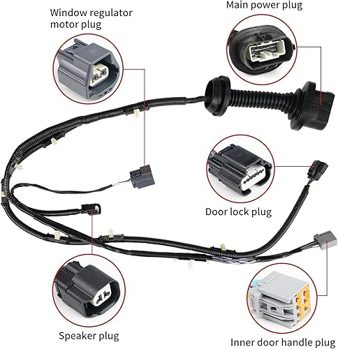 Miniatura 2 de Conjunto de cables de puente de puerta lateral del conductor 2009-2014 compatible con Ford F150 Crew Cab reemplaza 9L3Z-14631-CAA arnés de cableado
