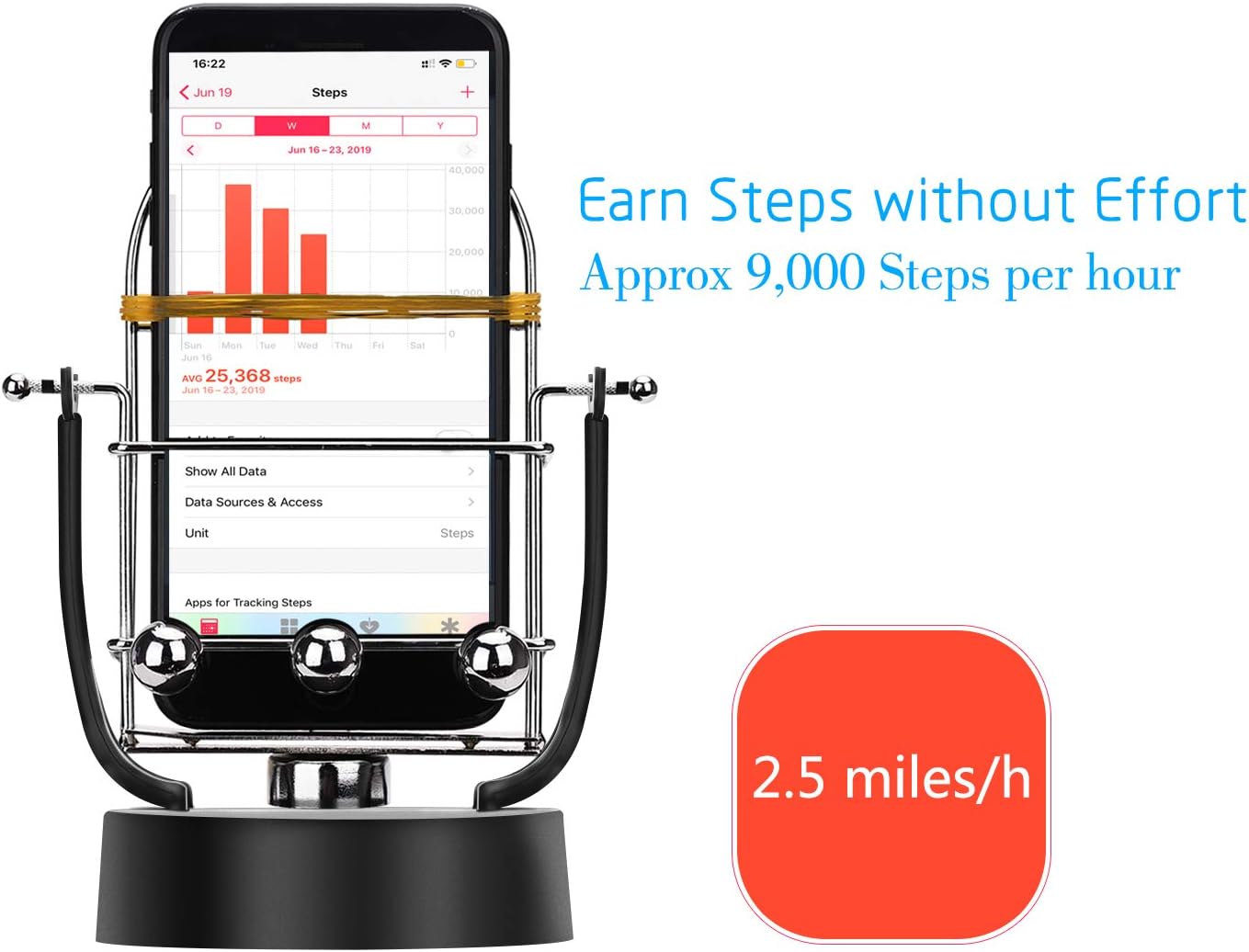FUNTECK Phone Swing Device Phone Rocker for Steps Chanllenge and Hatching Eggs in Pokemon Go