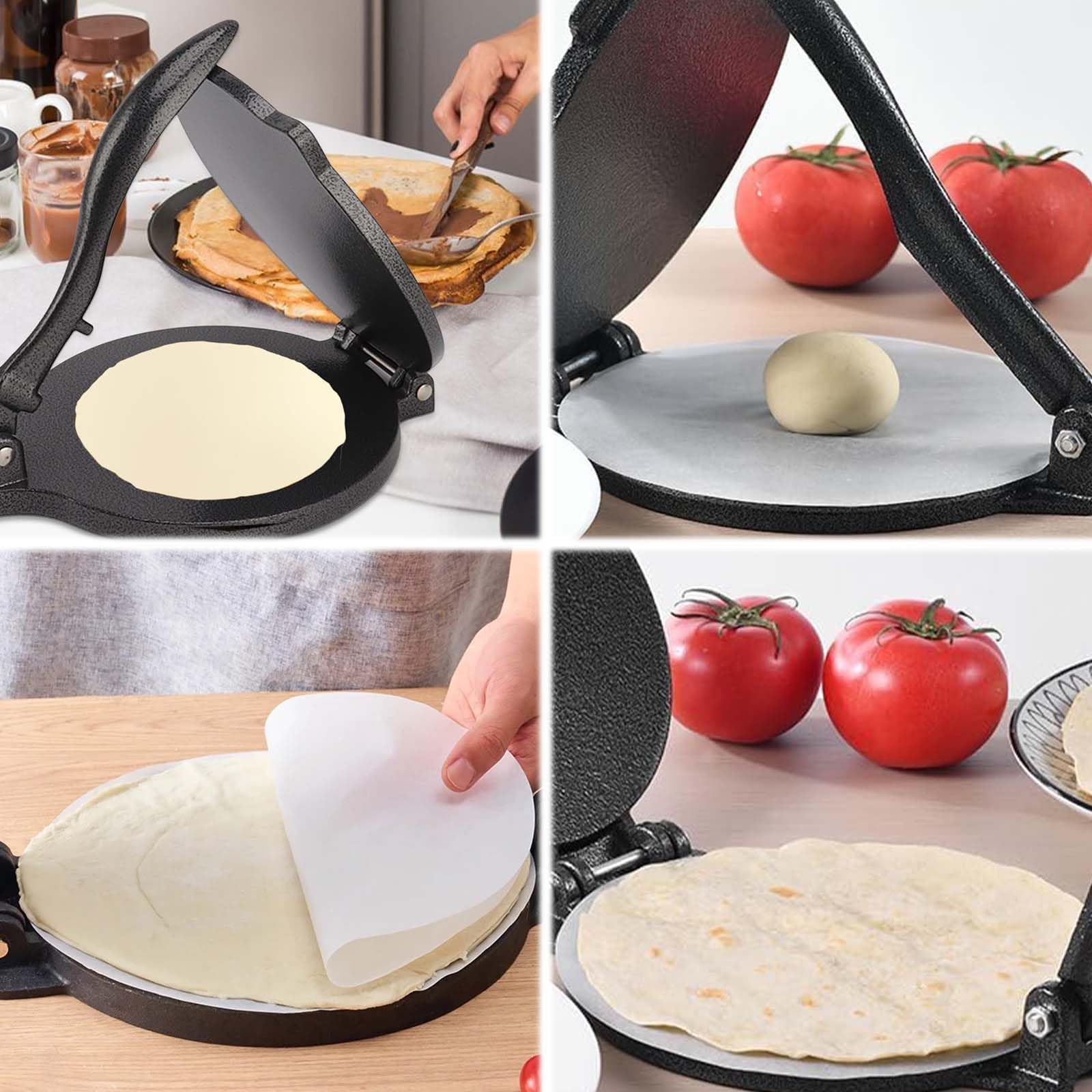20 cm Machine à tortillas, avec manche en bois, raclette à poudre,Presseà tortillas,Presseà tacos lourde,Presseà moulerpresseà pâtisserie pour tortillas, peut être utilisé pour faire des crêpes.