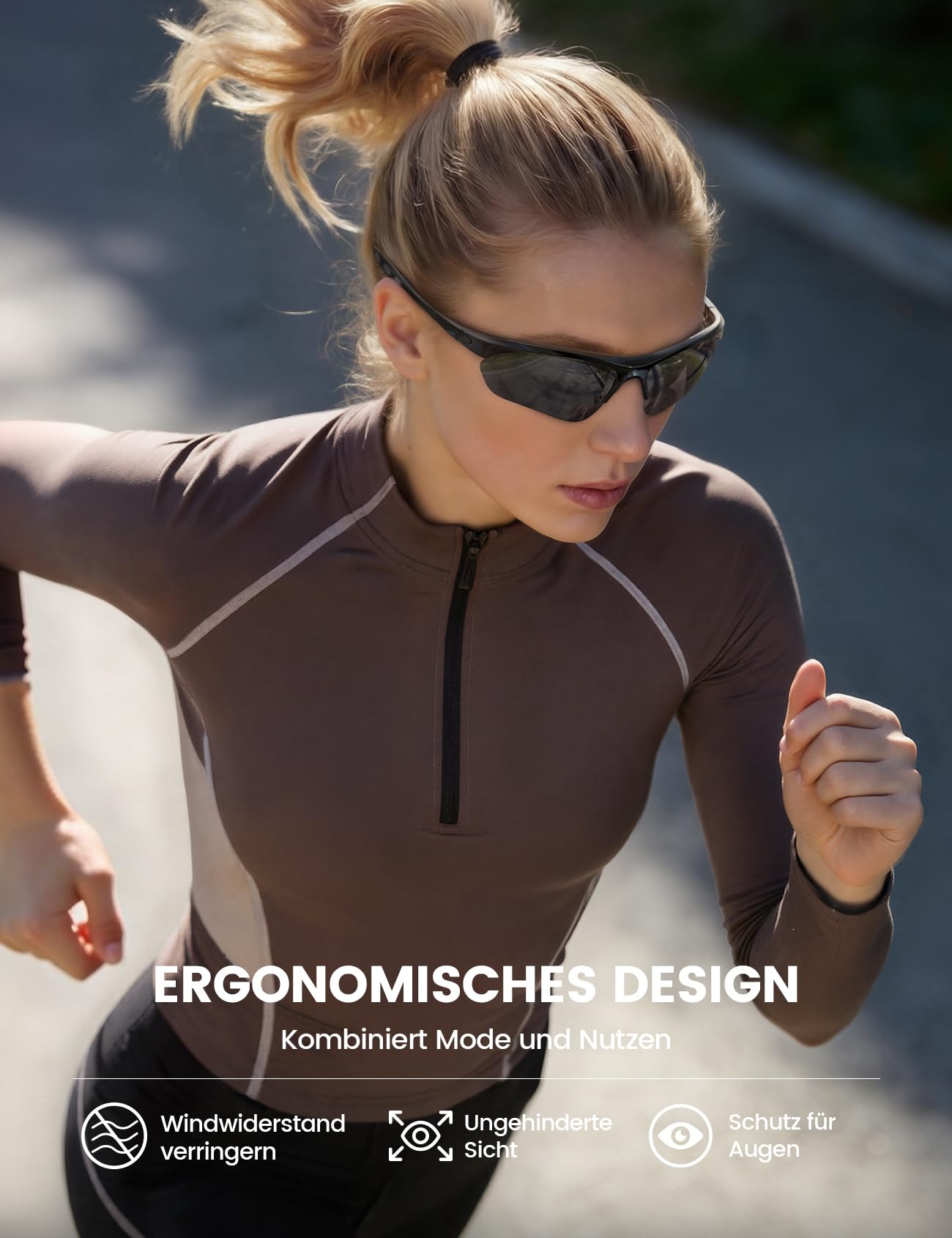 Lamicall Sportbrille Herren, Fahrradbrille Damen Sonnenbrille - [22g Ultraleicht & Multifunktional] Polarisierte Schnelle Brille mit UV400 Schutz, TR-90 Sport Brille für Fahrrad, Laufen, Autofahren