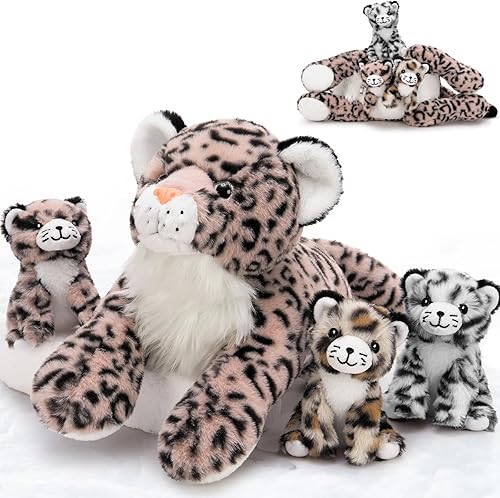 Miniatura 31 de MorisMos - Animal de peluche de dinosaurio con bebés, mamá dino T-rex de 23.6 pulgadas con 3 juguetes de peluche de bebé dino y 3 huevos de peluche