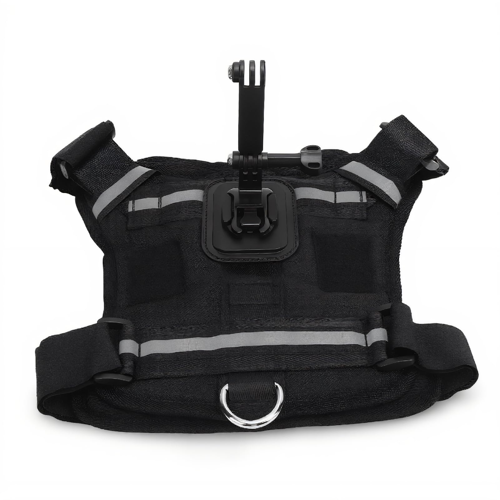ASHATA Dog Harness Mount for Camera, Double Mounting Options Go Pro Harness Mount Made of Nylon and Plastic, Soft and Adjustable Dogs and Action Cameras