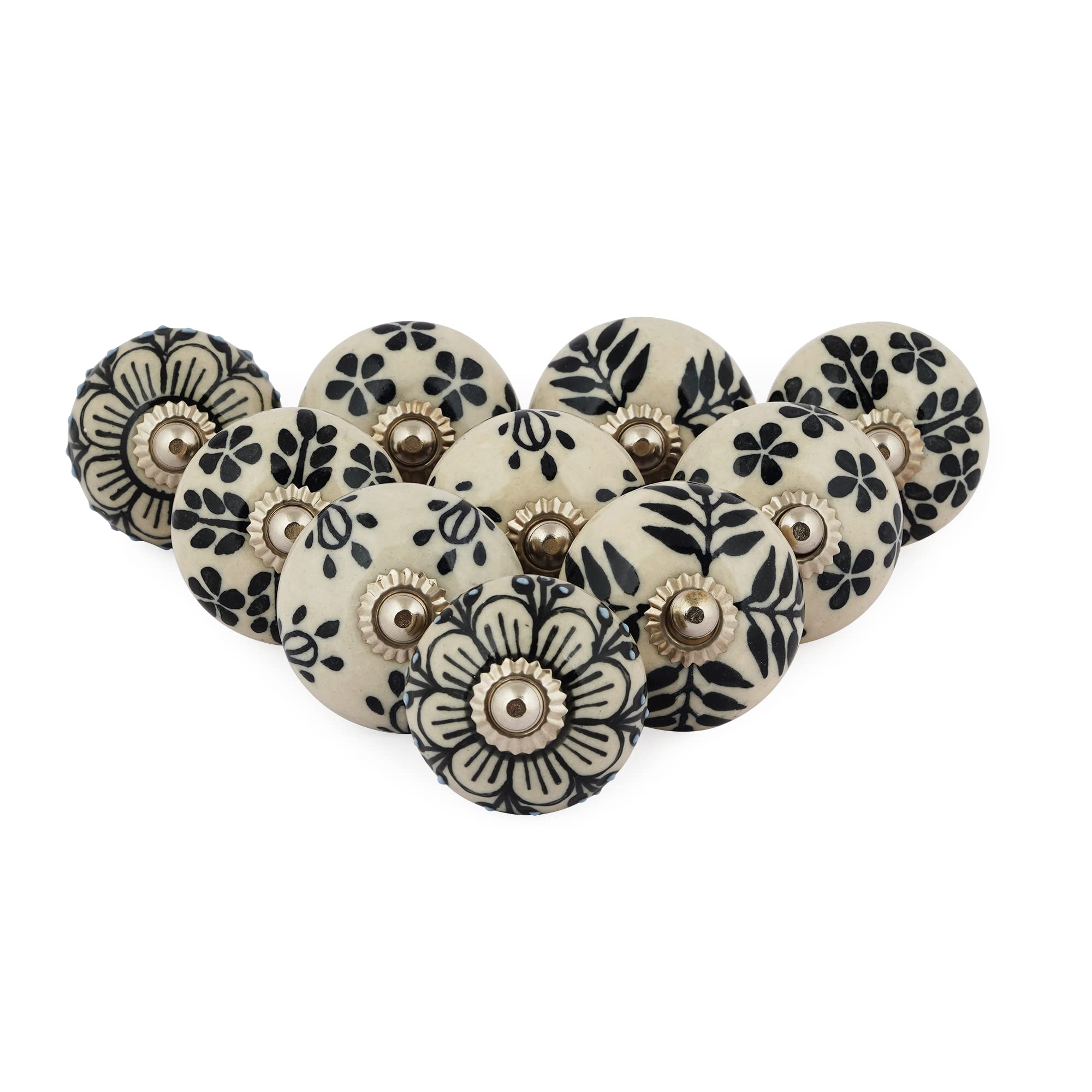 MUGAL ART HANDICRAFT Ceramic Knobs, Black and White, Set of 10 (B0DHQWXN33) Amazon Price History, Amazon Price Tracker