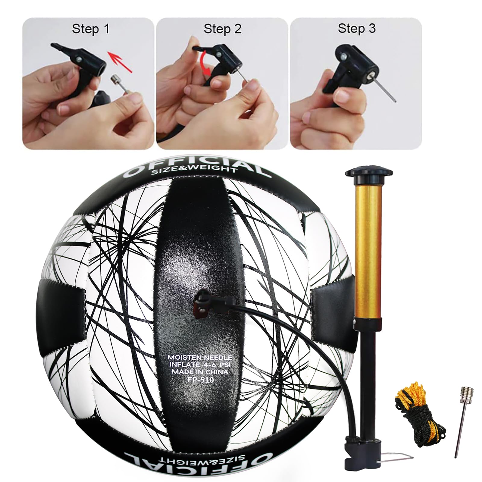 Voleibol tamaño 5 con bomba, voleibol de playa suave de piel suave resistente al agua para jugar al aire libre en interiores, pelota de agua, regalo para adultos