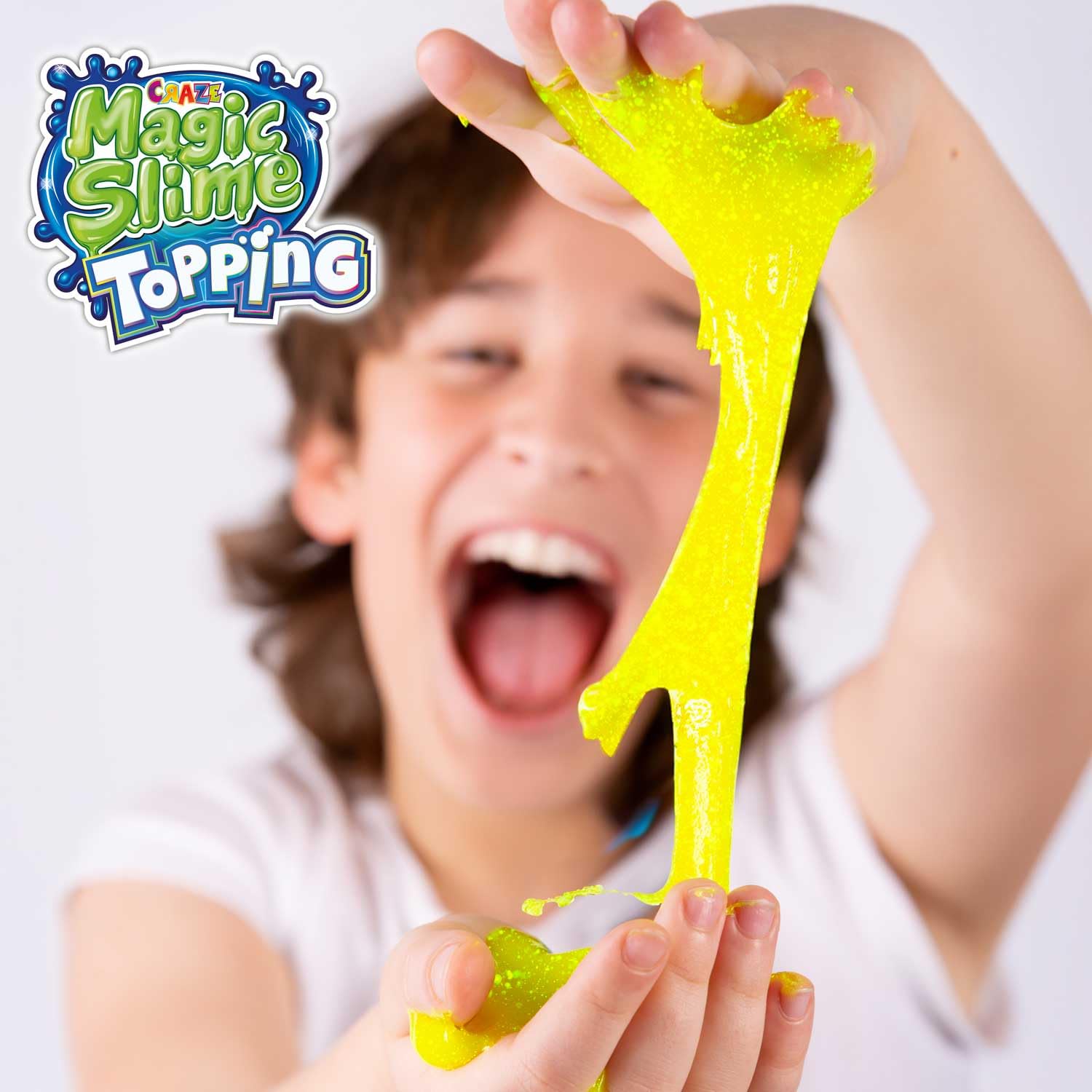 CRAZE Magic Slime Topping SpongeBob Fantasy Ocean, 3 butelki Slime dla dzieci, każdy słoik zawiera 70 ml