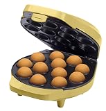 Bestron macchina per cake pop di dal design retrò, con maggiordomo per cake pop, forchetta e 12 bastoncini per cake pop, 700 W, colore: giallo Cake-Pop Maker Giallo