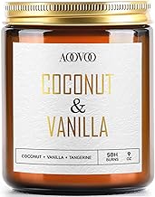 AOOVOO Coconut Vanilla Candles - 9 oz Scented Candles, Aromatherapy Candle, Soy Candle for Home Scented