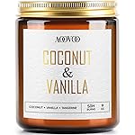AOOVOO Coconut Vanilla Candles - 9 oz Scented Candles, Aromatherapy Candle, Soy Candle for Home Scented
