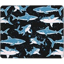 Funny Sharks Black Background Mouse Pad Non-Slip Rubber Mouse Mat Computer Mousepad for Office Laptop 7 X 8.6 in