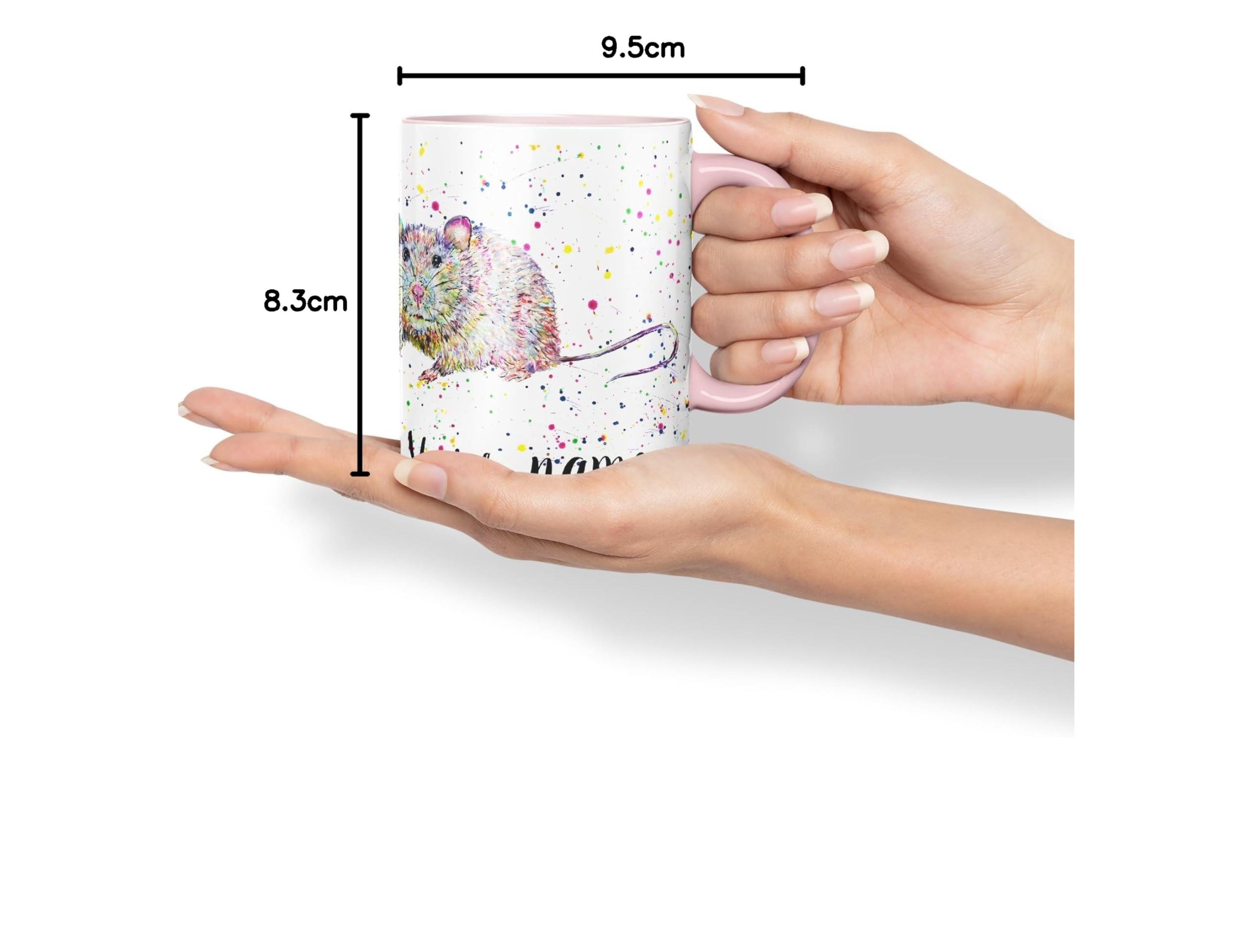 Vixar Tasse En Céramique Colorée Personnalisée Avec Texte Rat, Rongeurs, Animaux - Cadeau 330 Ml - Pour Le Travail, Le Bureau, Le Thé, Le Café (O2) (noir