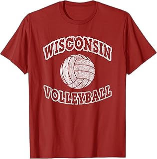 Wisconsin Volleyball Classic Style Vintage Distressed T-Shirt