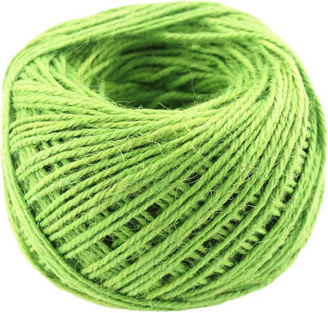 100M/Roll 2mm Natural Jute Rope Hemp Twine Strong Cord Thick Rope String for DIY Craft Home Garden Deco (Light green)