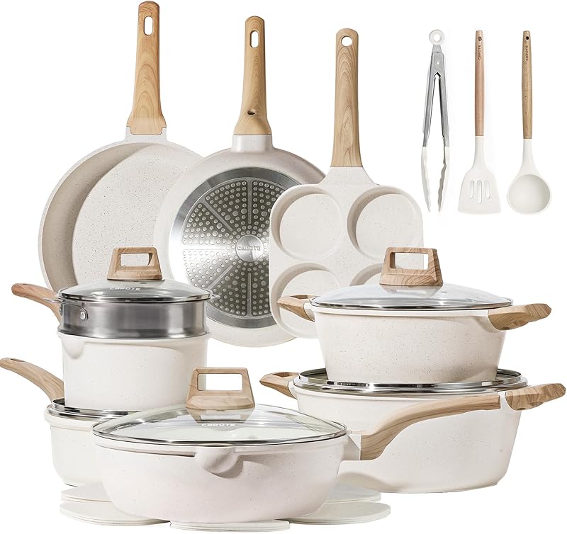 CAROTE 21Pcs Pots and Pans Set $67 off