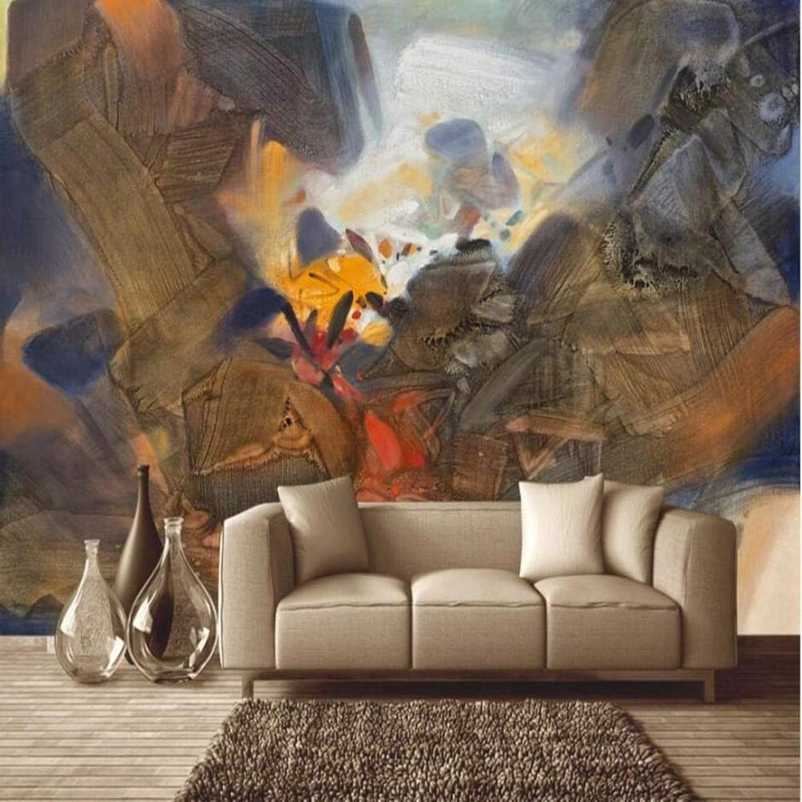 Papel pintado efecto 3D con textura de seda lavable para pared de salón y cocina de 400x280