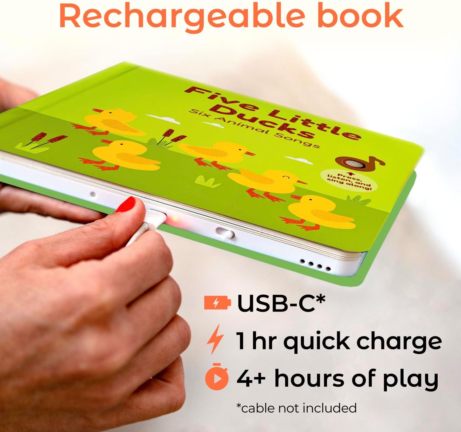 Cali's Books Five Little Ducks Nursery Rhymes Book for Toddlers | Sound Books for Toddlers 1-3 | Musical Book with Sound Button and 6 Songs - Image 2