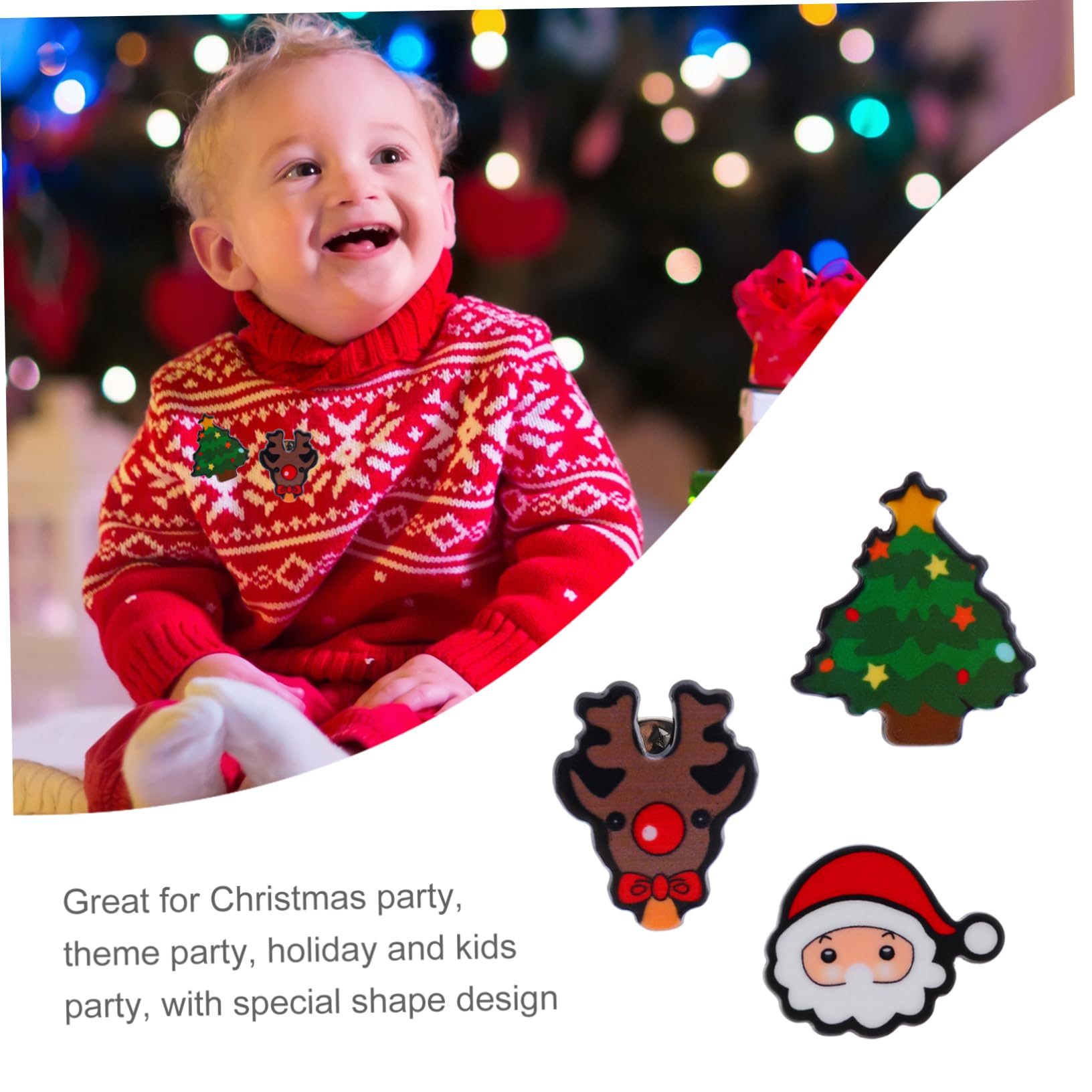 8 Broches Navideños de Tela Divertidos Dibujos Animados para Ambientación de Fiestas de Navidad y Accesorios Temáticos Varios estilos