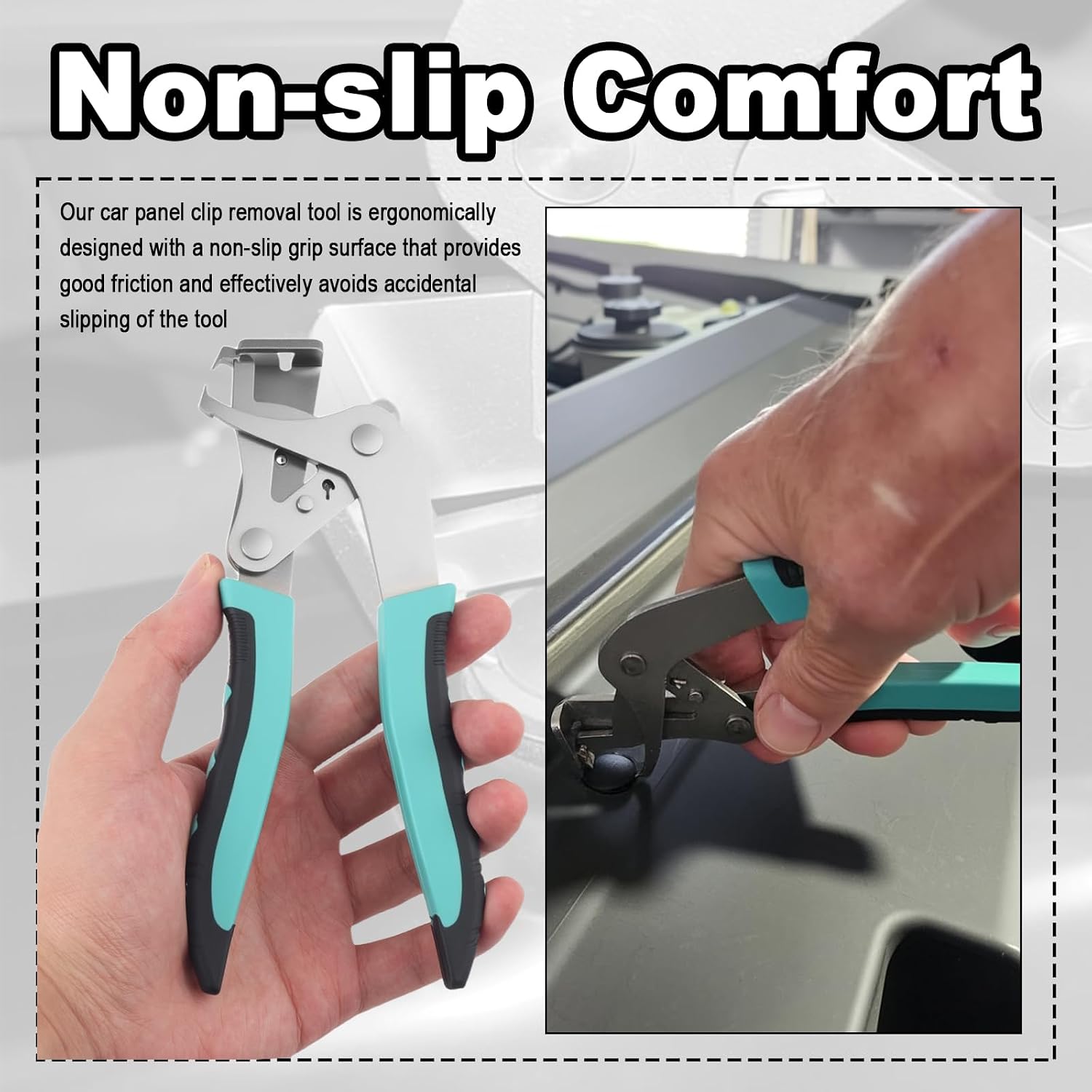 Upgraded Car Clip Pliers and Disassembly Tools with Plastic Rivets,Labor-Saving Automotive Clip Removal Tool with Non-damaging/Spade Jaws,Non-Slip Car Panel Clips Removal Pliers