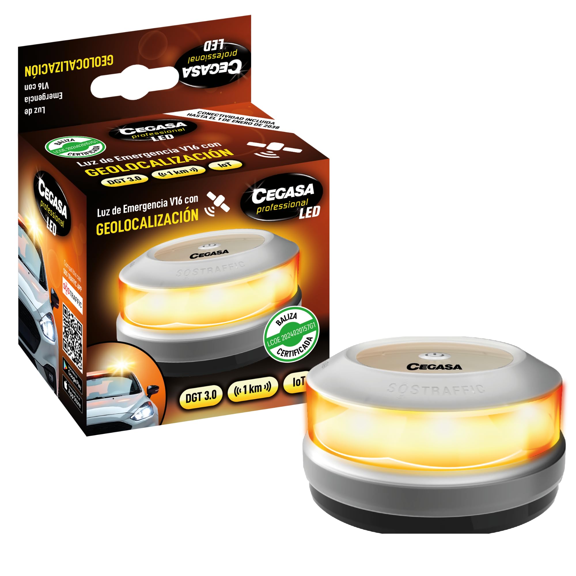 Cegasa Baliza Luz Emergencia Coche V16, accessorio elettronico per utilizzo quotidiano