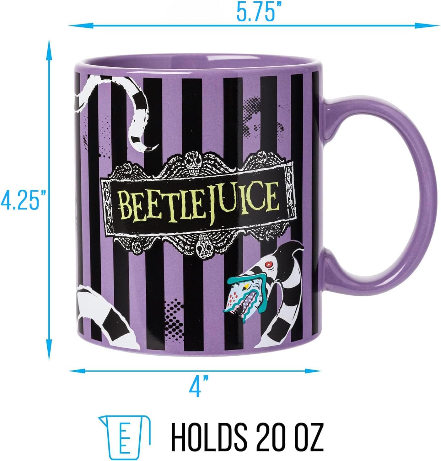 Silver Buffalo Beetlejuice Sandworm, Ceramic Mug, 20oz
