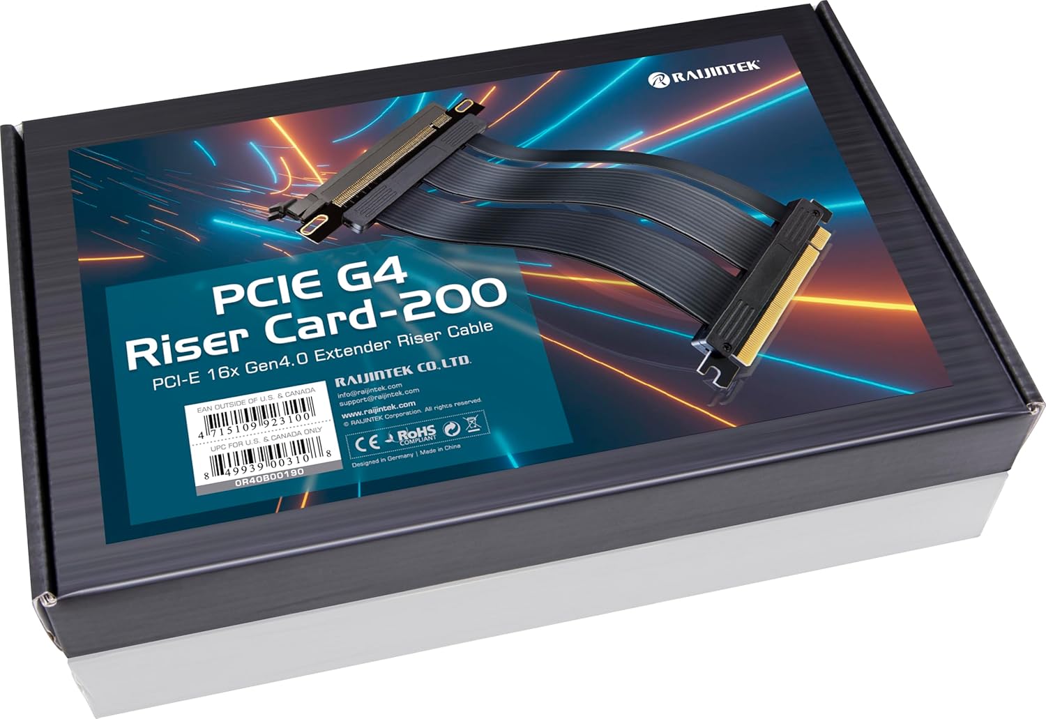 RAIJINTEK PCIE G4 Riser Card - 200 16x4.0 Extender Riser Cable, 200mm (0R40B00190)