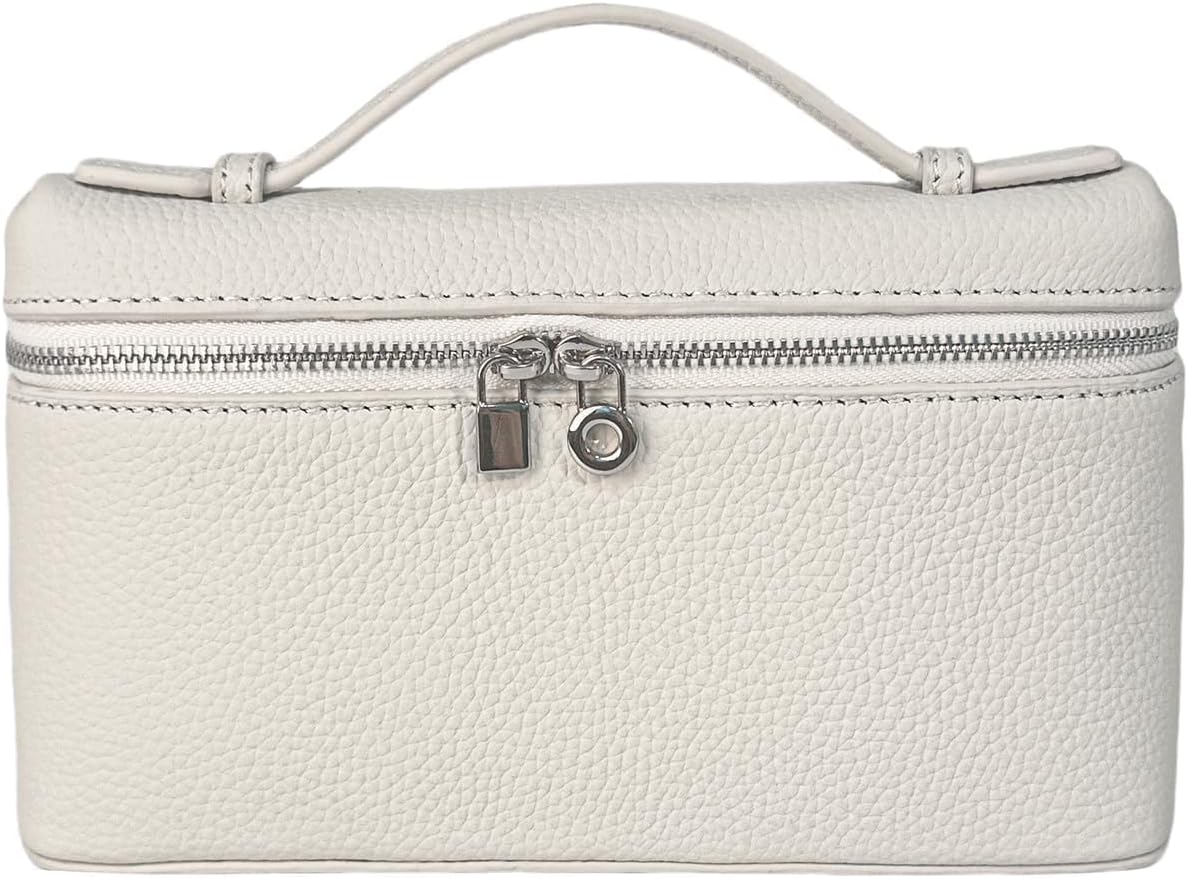 Eiyye Mini Purse Crossbody Bag for Women Genuine Leather Small Handbag with Top Handle Cream Purse for Daily Travel and Evening Outfits