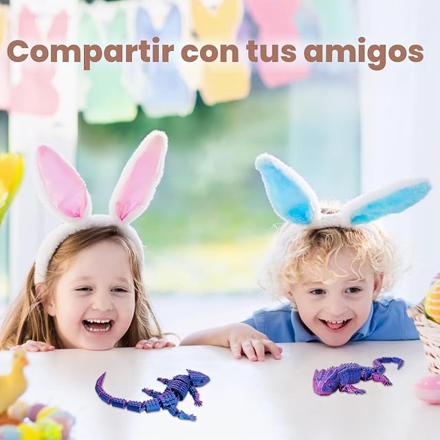 Foto 6 de 7 de Cuackamily Fidget Toy Impreso 3D, Reptil Dragón Lagarto Juguete Fidget Impreso en 3D