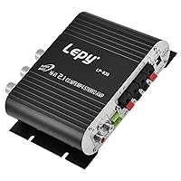 Vista 8 de GOWENIC Amplificador estéreo de potencia, amplificador digital Mini HiFi 2.1, 2 canales, 14.4V DC, negro