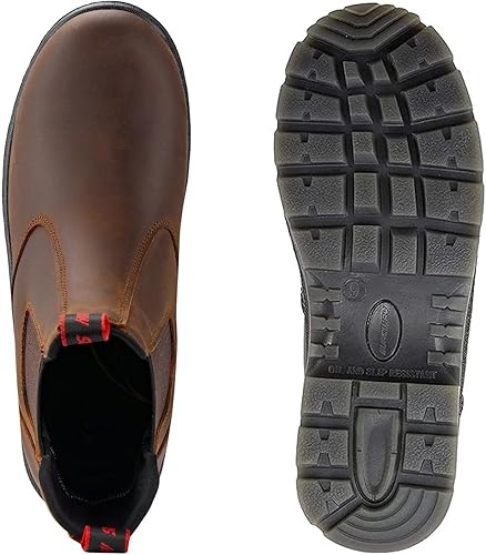 Miniatura 5 de SUREWAY Botas de trabajo impermeables de acero para hombre, zapatos de trabajo de cuero de grano completo, plantillas de memoria cómodas,