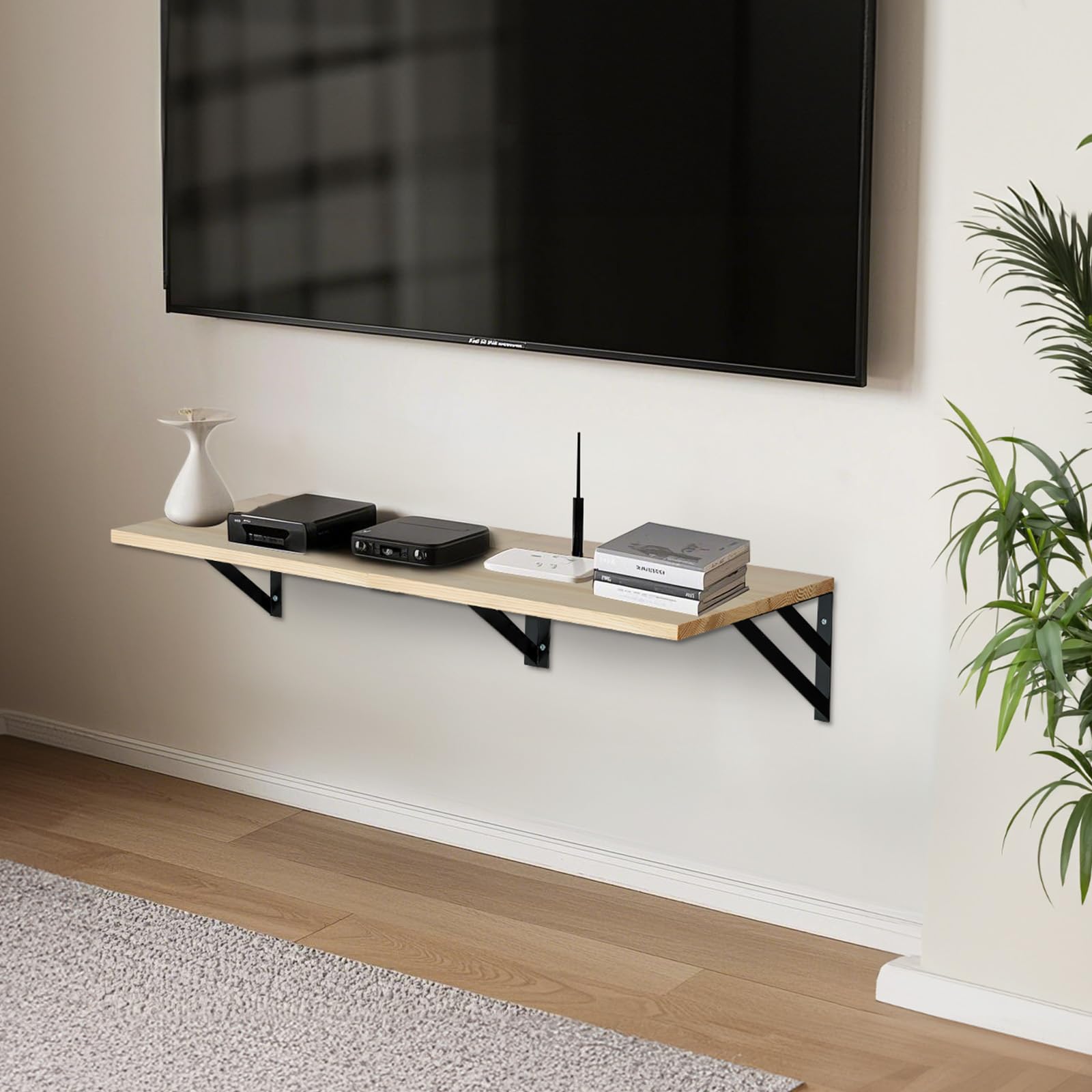 Étagères Murale Flottantes en Bois de 30 cm de Profondeur, Lot de 2