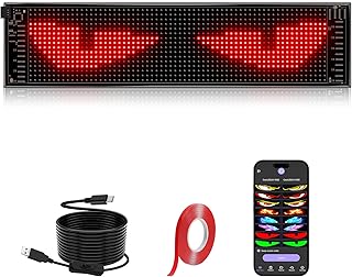 Flexibler LED Anzeigetafel 59x12cm, Programmierbare LED Laufschrift per Bluetooth Smart App, Personalisiert für Bar, Werbung, Restaurant, Store, Festival, Feier, Party Dekoration