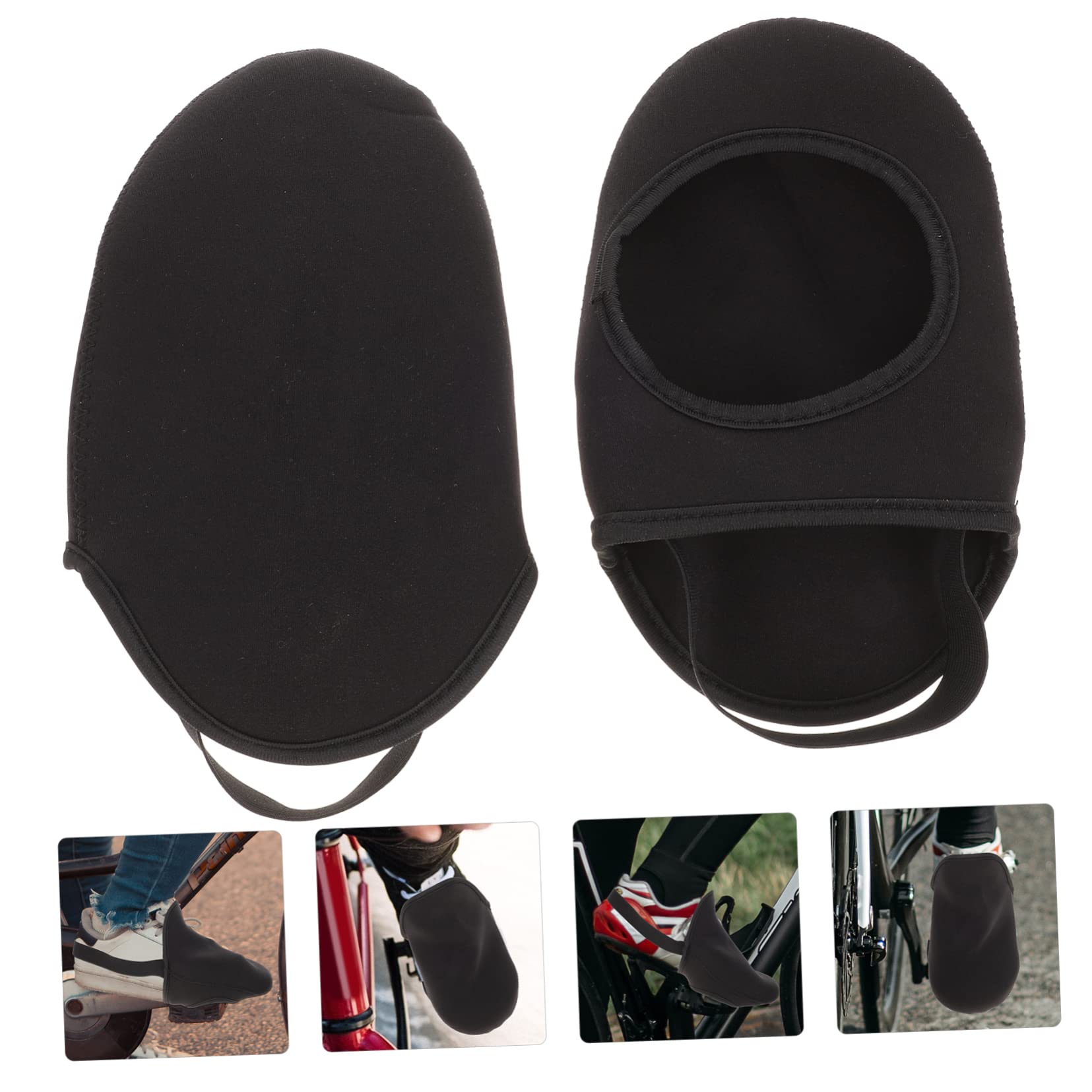 Toyvian Équitation Chaussures De Bowling Couvercle Anti Eclaboussure Plus Chaud Poignée pour Couvre-Chaussures Chaudes Couvre-Chaussures Portables Coupe-Vent Élastique Black