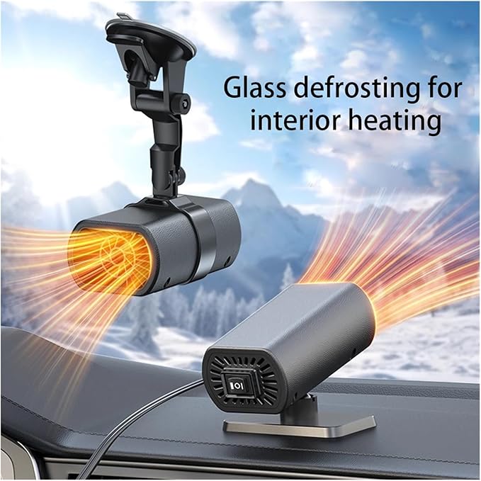 Calefactor Eléctrico Portátil 12V 1200W con Ventilador y Desempañador miniatura 4