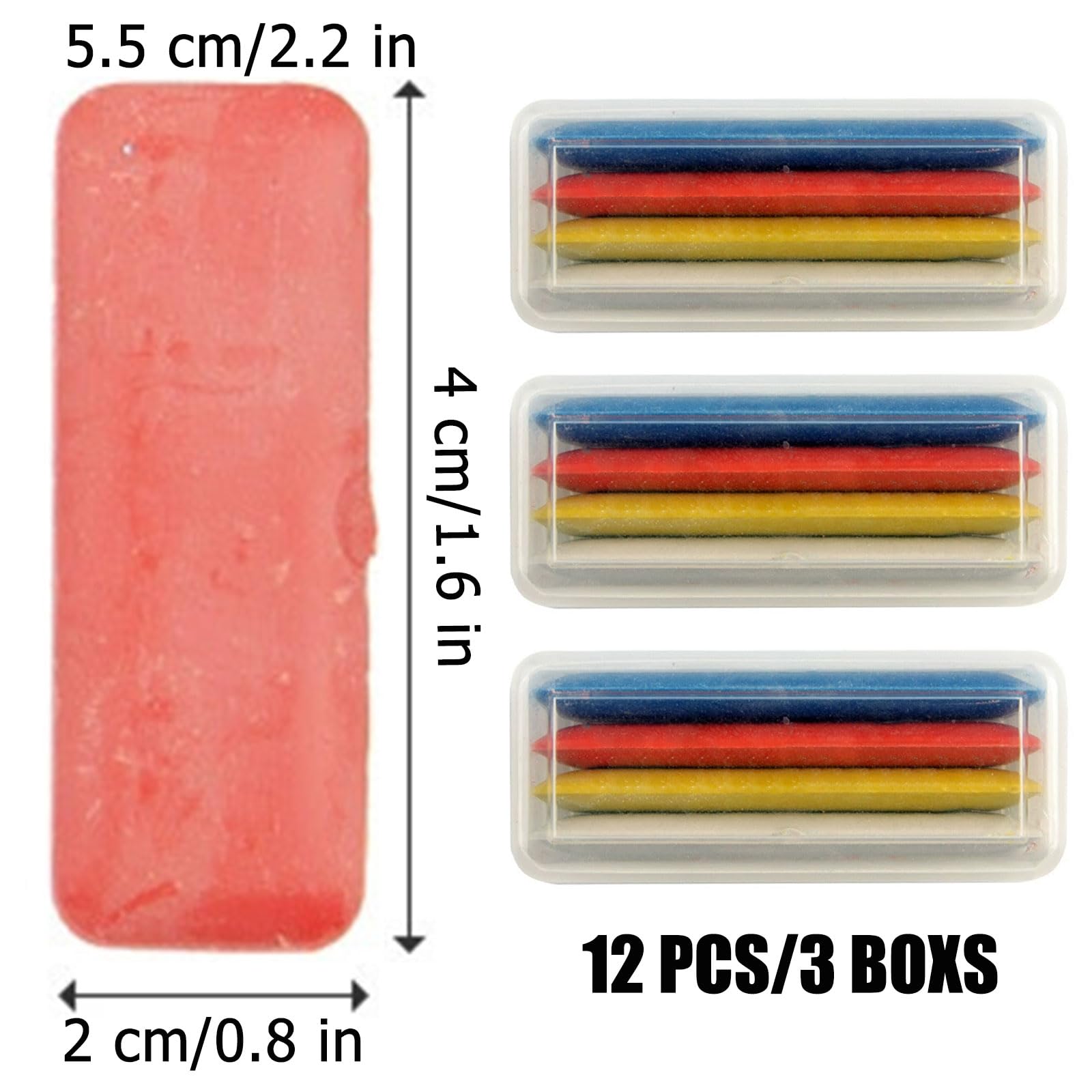 Confezione Da 8 Penne A Gesso Per Cucito – Doppia Punta, Blu E Bianco, Lunghezza 12 Cm, Per Tessuti E Pelle