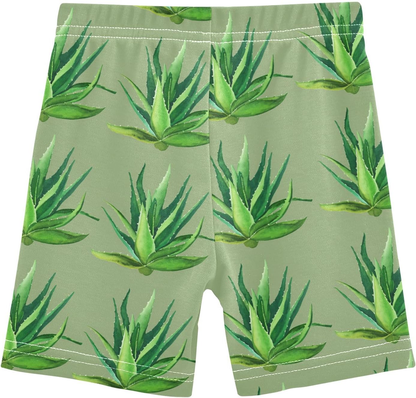 Green Plant Girls Bike Shorts Toddler Soft Cotton Active Under Dress Shorts