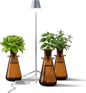 Lettuce Grow Counterstand Hydroponics Growing System Kit with LED Light, Indoor Gardening System for Herbs and Greens, Compact Hydroponic Countertop Planter Set
