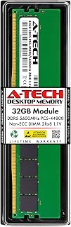 A-Tech 32GB DDR5 5600MHz PC5-44800 CL46 UDIMM 2Rx8 Dual Rank 1.1V Non-ECC Unbuffered DIMM 288-Pin Desktop PC/Computer RAM Memory Upgrade Module