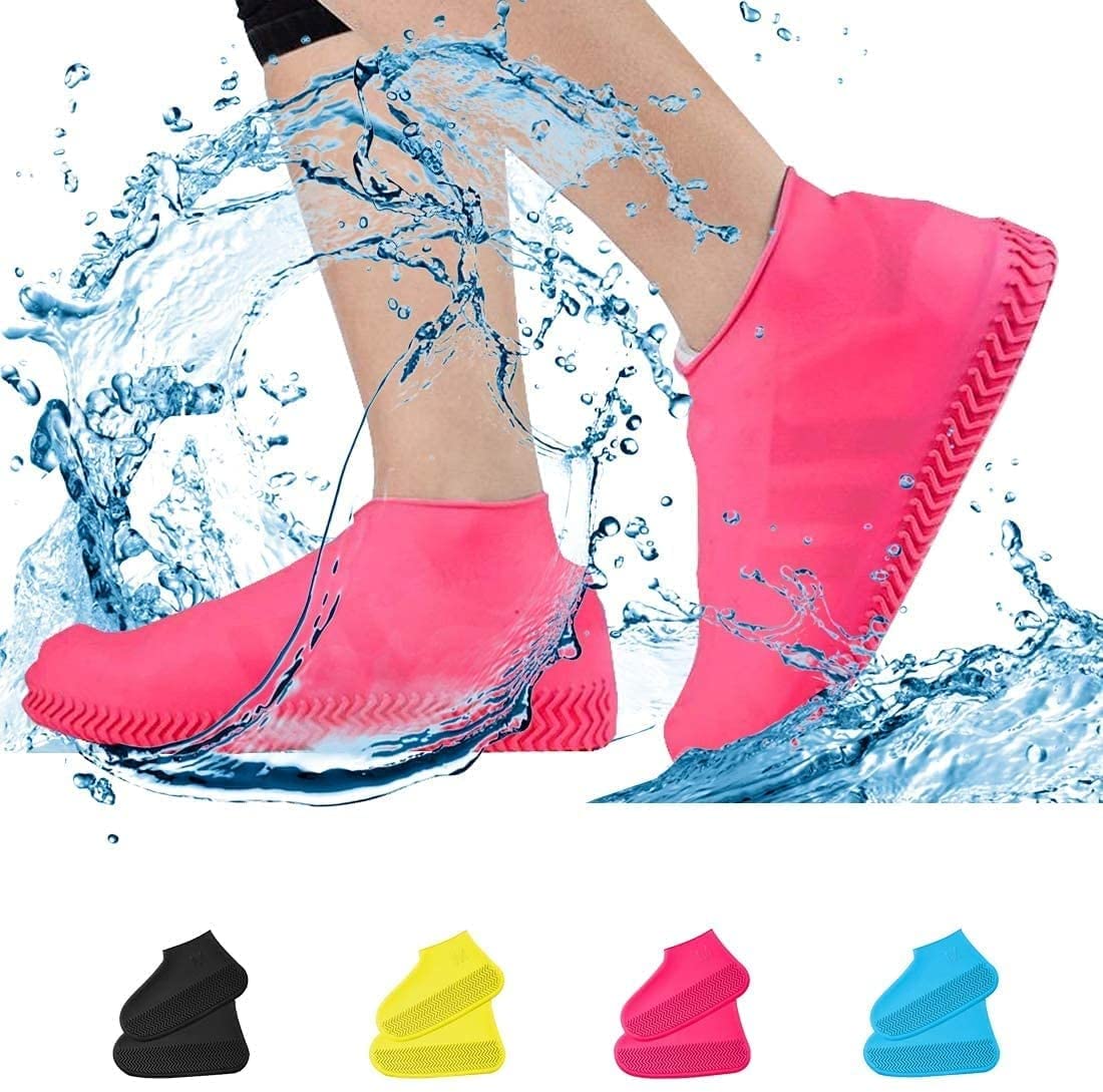 1_Pair Reusable Silicone Shoe Covers, Anti-Slip Water Resistant Overshoes Silicone Rubber Shoe Cover Protectors for Kids, Men, Women Water and Dust proof Shoe cover (LARGE, PINK) (B0CDS64YLL) Amazon Price History, Amazon Price Tracker