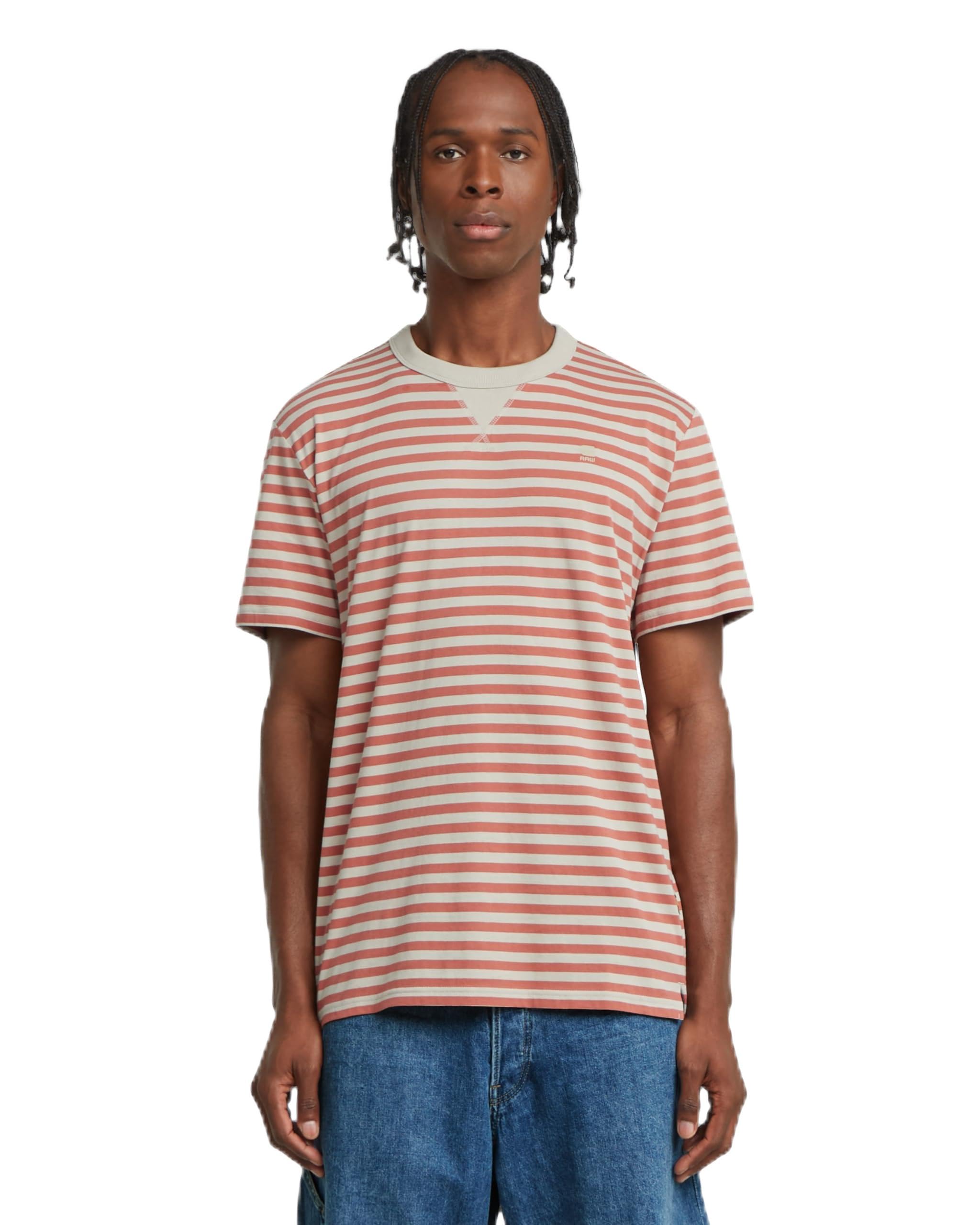 G-STAR Men's Nifous R T T-Shirt, Multicoloured (Dk Brick/Etruscan Red Stripe D25961-c339-h229), XXL