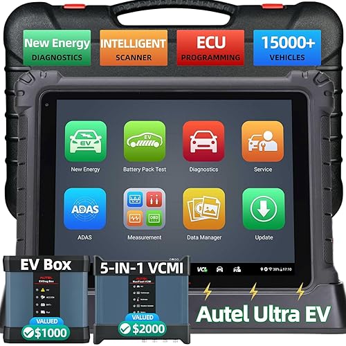 Autel MaxiSys Ultra EV Scanner, 2026 Top EV Intelligent Scan Diagnostic Tool, with 5-in-1 VCMI & EVDiag KIT, High-Voltage System & Battery Pack Analysis, Up of Ultra/ MS919/ MS909 EV, E-C*U Program