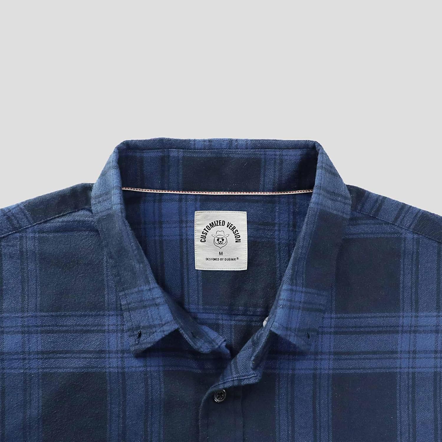 Dubinik® 6 oz Flannel Shirt for Men Pure Cotton Soft Warm Long Sleeve Plaid Shirts Casual Button Down for Outdoor Wear